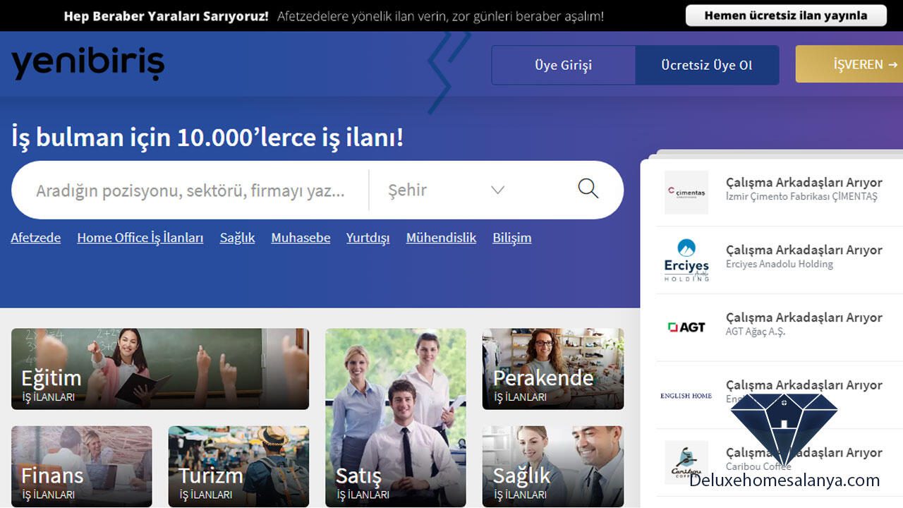 Jobbjakt webbplats i Turkiet 